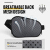 Black breathable mesh design of a waterproof adjustable sports fanny pack