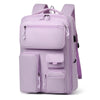 A light purple unisex large capacity travel backpack shown from the front.