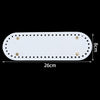 White oval PU leather bag base with pre-punched holes for crochet and knitting