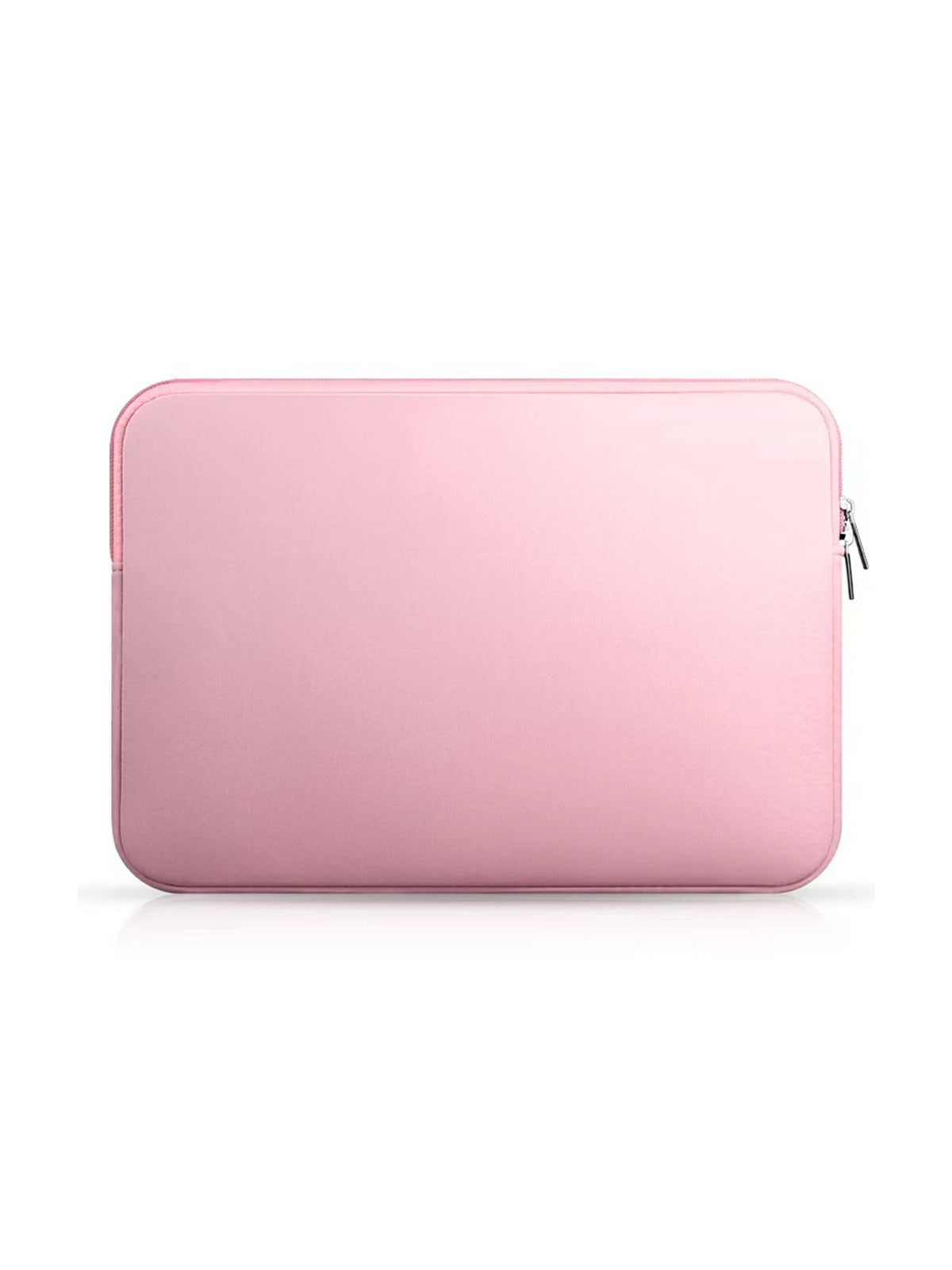 A pink multi-size laptop sleeve with a zipper closure.