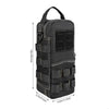 Black tactical shoulder tool pouch with adjustable strap and multiple compartments