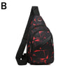 Black and red geometric patterned waterproof crossbody chest bag for men