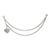 Silver multi-layer chain strap with heart pendants for bags