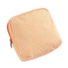 Orange and white striped multi-functional storage pouch