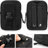 Black tactical EDC utility pouch with MOLLE strap shown in multiple views.