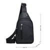 Black men's adjustable chest crossbody sling bag shown from the top view.