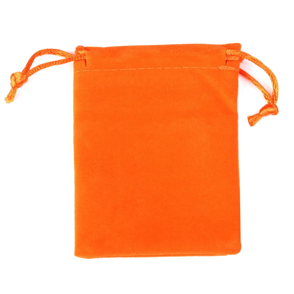 Bolsa de regalo de terciopelo naranja con cordones naranjas