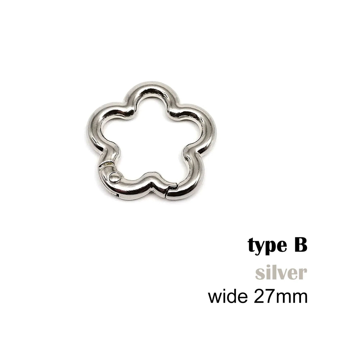 Pince à molette en métal argenté, type B, large 27mm, forme de canard à étoile.