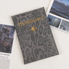 A grey leopard print PU leather passport holder with gold lettering and a passport photo visible.