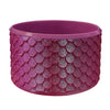 A purple silicone boot sleeve designed to fit water bottles.