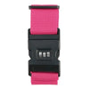 Black and pink adjustable luggage security straps with a buckle and strap