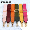 A set of colorful canvas cotton bag straps in various shades including pink, maroon, orange, olive green, and yellow, featuri