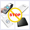 A set of anti-scan card sleeves for secure ID protection including a card reader, NFC tag, and a reader device.