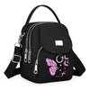 Sac à bandoulière floral noir durable avec quincaillerie argentée