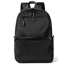 A black men's lightweight laptop backpack shown from the front.