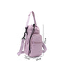 A light purple insulated water bottle crossbody bag with a zippered phone pocket shown from the side.