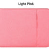 A light pink laptop sleeve designed for Apple and PC devices.
