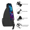 Black butterfly cartoon crossbody chest bag with adjustable straps and durable buckles