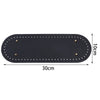 Black oval PU leather bag base with pre-punched holes for crochet and knitting