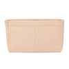 Helles beige Filth-Handtaschen-Organizer-Insert in rechteckiger Form.