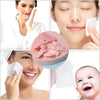 Gros plan de serviettes en coton compressées réutilisables utilisées pour les soins et le nettoyage du visage.