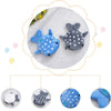 A collection of cute shark mini plush coin purses and wallets in various shades of blue and gray.