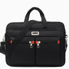 Black Men's Durable Oxford Briefcase for laptop and documents with shoulder strap