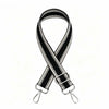 Black and silver striped adjustable nylon shoulder strap for bags and purses