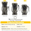 Three sizes of black reusable insulated water bags 3L, 2L, and 1.5L with attached hoses.