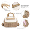 A beige quilted mommy bag with a woven texture and strap, showing features like a zippered pocket and mesh pockets for bottle
