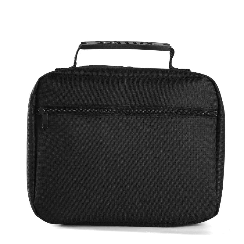 Sac de déjeuner noir à main avec fermeture éclair et poignée