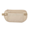 A beige invisible waist pack designed for travel and security.