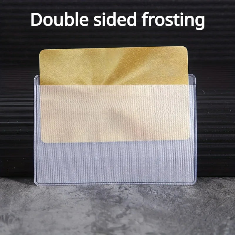 Double sided frosting card protector sleeves in gold and silver for cards