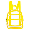 Yellow clear PVC backpack storage pouch with a handle and strap.