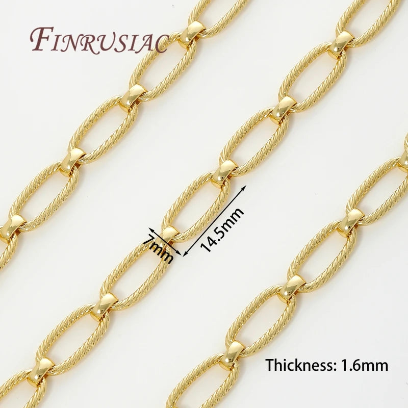 Gold plated jewelry chains for DIY crafting showing a thick chain link detail