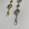 Vintage gold plated sunflower smiley face waist chain with jump rings