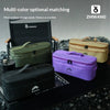 A collection of multi-color optional matching portable storage cases and organizers displayed on a dark surface.