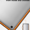 A laptop sleeve showing multiple layers of protection from inside and outside, with a view of the protective material on thre