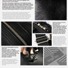 Close-up of a black PU leather hobo shoulder bag with gold hardware and stitching.