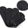 Black oval PU leather bag base with pre-punched holes for crochet and knitting
