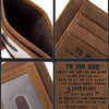 Portefeuille en cuir véritable marron avec un message touchant à un fils