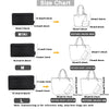 Size chart showing dimensions for MINI, M, and L felt bag organizers and Goyard bags.