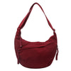 Maroones Nylon-Crossbody-Handtasche mit Schnürverschluss.