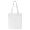 Sac de courses en toile blanche avec une poignée dorée.