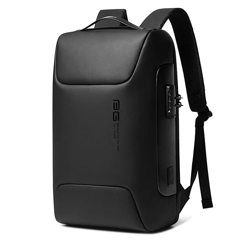 Black Anti-Theft Waterproof Laptop Backpack with a shoulder strap and USB charging port.