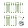 A set of silicone cable ties and cord organizers in light green color.