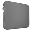 A gray shockproof laptop sleeve with a zipper closure and soft lining.
