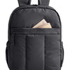A black large capacity laptop backpack with a front pocket and padded straps.