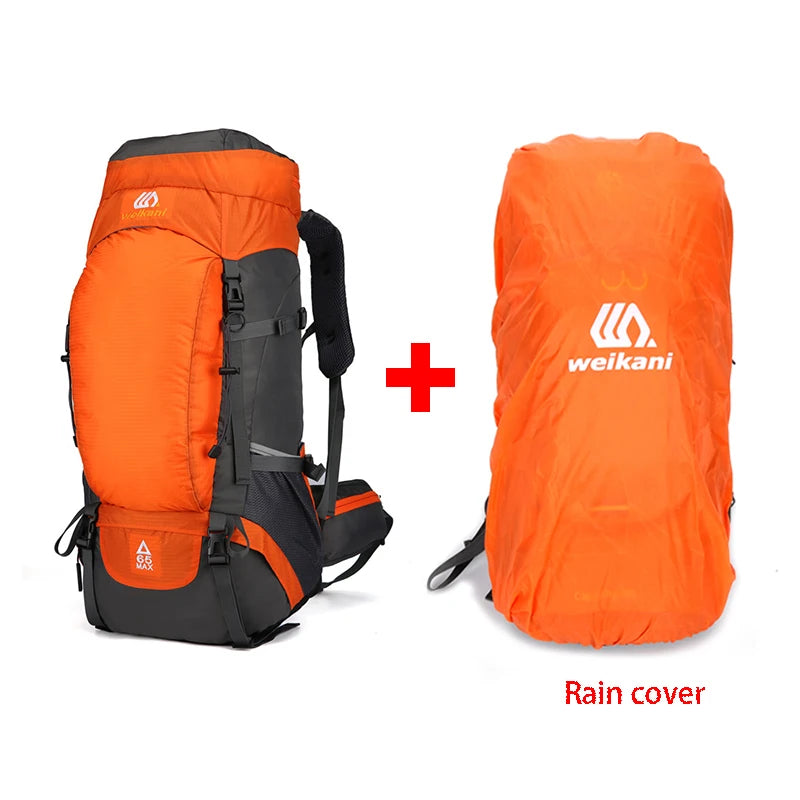 Housse de pluie orange pour sac à dos d'escalade imperméable noir et orange