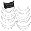 A black multi-layer metal chain strap shoulder bag charm featuring various heart and star designs.